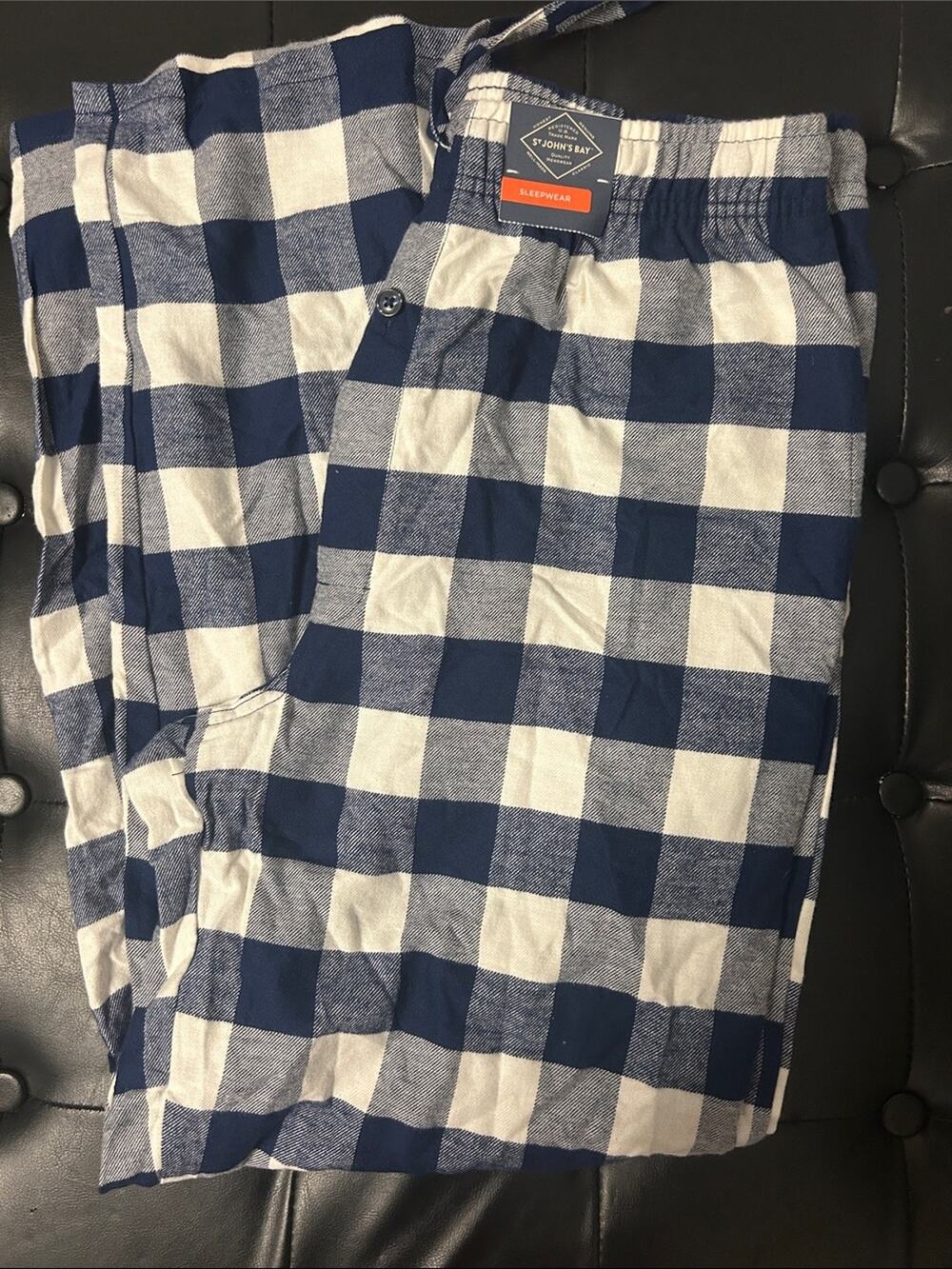 St. John's Bay Navy & White Plaid Men's Sleep pants